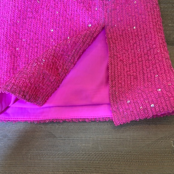 Katie J NYC Pink Sequin Slit Mini Skirt TAYLOR SEQUIN MINI SKIRT - Picture 5 of 7
